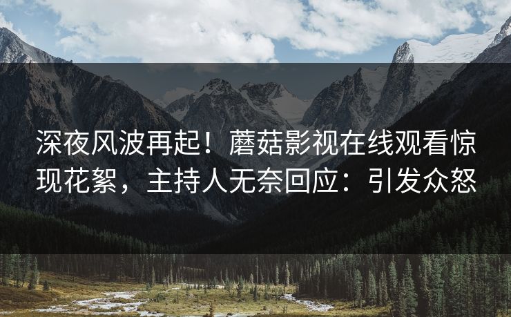 深夜风波再起！蘑菇影视在线观看惊现花絮，主持人无奈回应：引发众怒