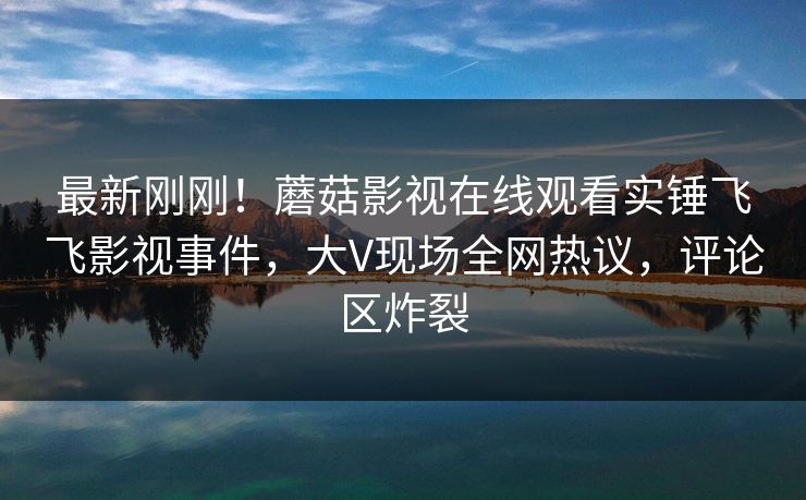 最新刚刚！蘑菇影视在线观看实锤飞飞影视事件，大V现场全网热议，评论区炸裂