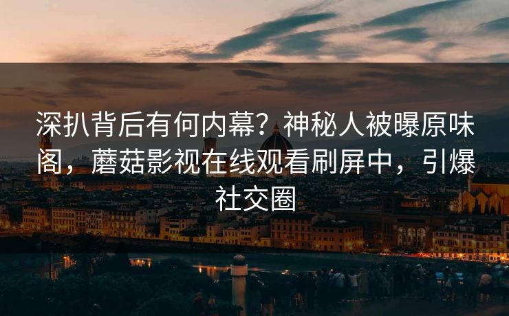 深扒背后有何内幕？神秘人被曝原味阁，蘑菇影视在线观看刷屏中，引爆社交圈
